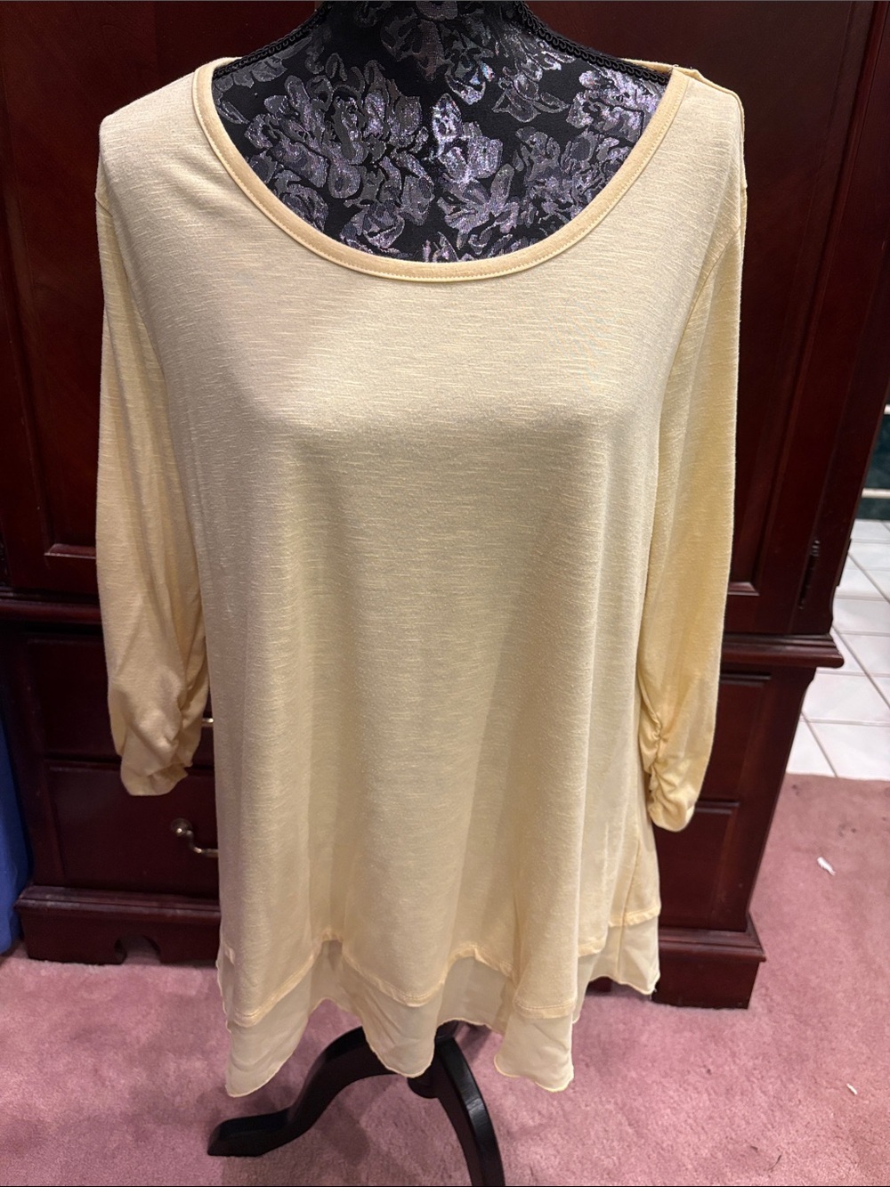 Style & Co. Women’s Lightweight Yellow Scoop Neck Tunic Top